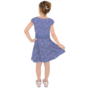 Girls Short Sleeve Skater Dress - Lavender Vibes