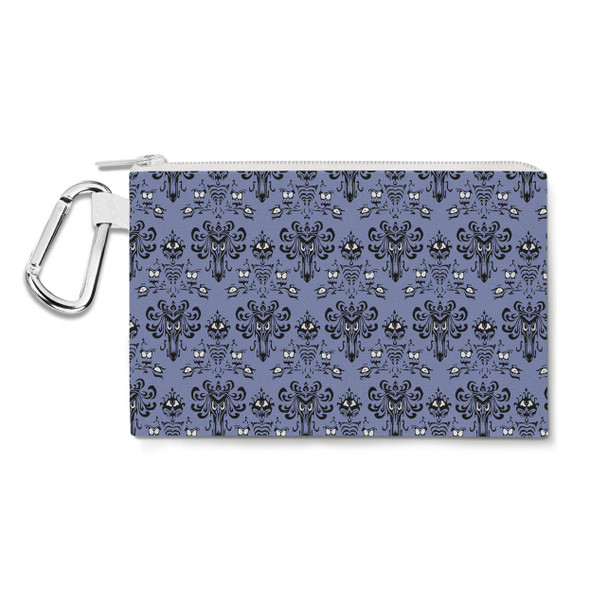 Canvas Zip Pouch - Haunted Mansion Wallpaper