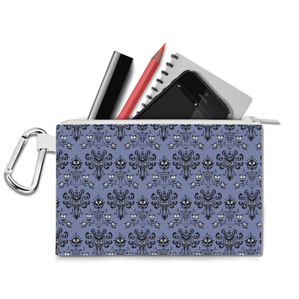 Canvas Zip Pouch - Haunted Mansion Wallpaper