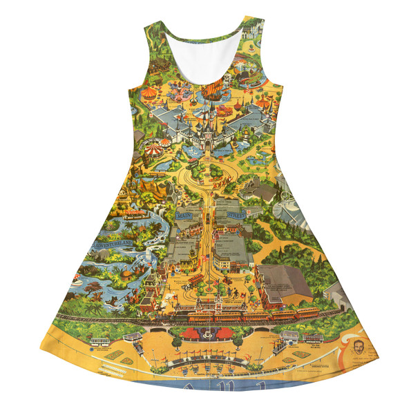 Girls Sleeveless Dress - Disneyland Vintage Map