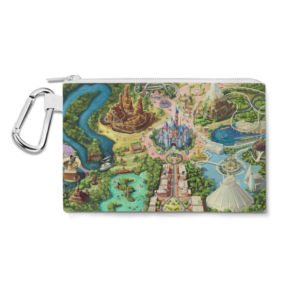 Canvas Zip Pouch - Disneyland Colorful Map