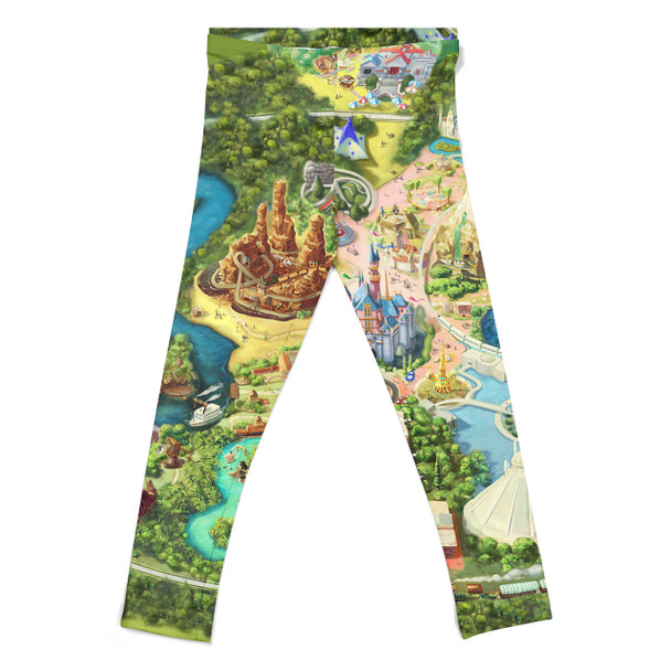 Girls' Leggings - Disneyland Colorful Map