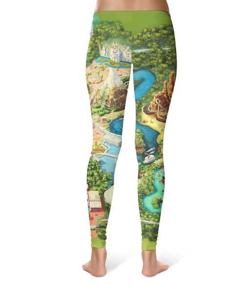 Sport Leggings - Disneyland Colorful Map