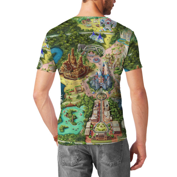 Men's Cotton Blend T-Shirt - Disneyland Colorful Map