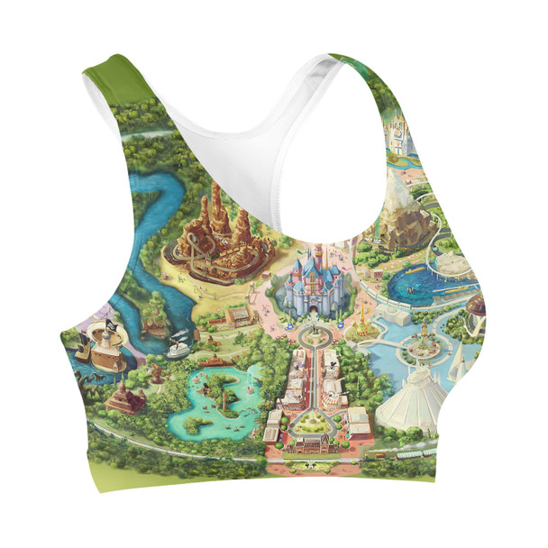 Sports Bra - Disneyland Colorful Map