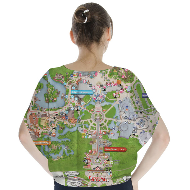 Batwing Chiffon Top - Magic Kingdom Map