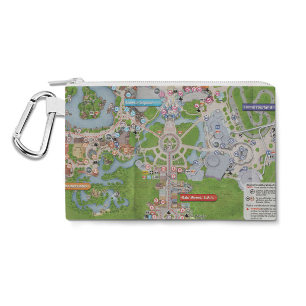 Canvas Zip Pouch - Magic Kingdom Map