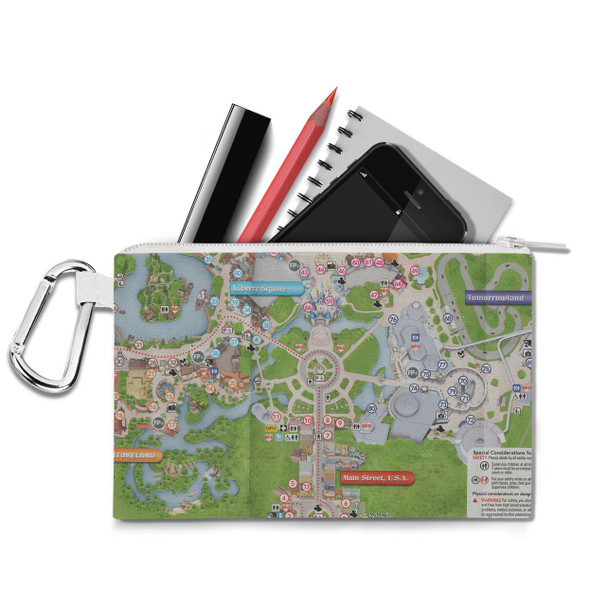 Canvas Zip Pouch - Magic Kingdom Map