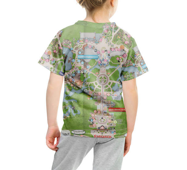 Youth Cotton Blend T-Shirt - Magic Kingdom Map