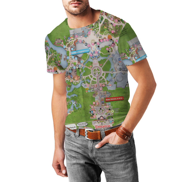 Men's Sport Mesh T-Shirt - Magic Kingdom Map