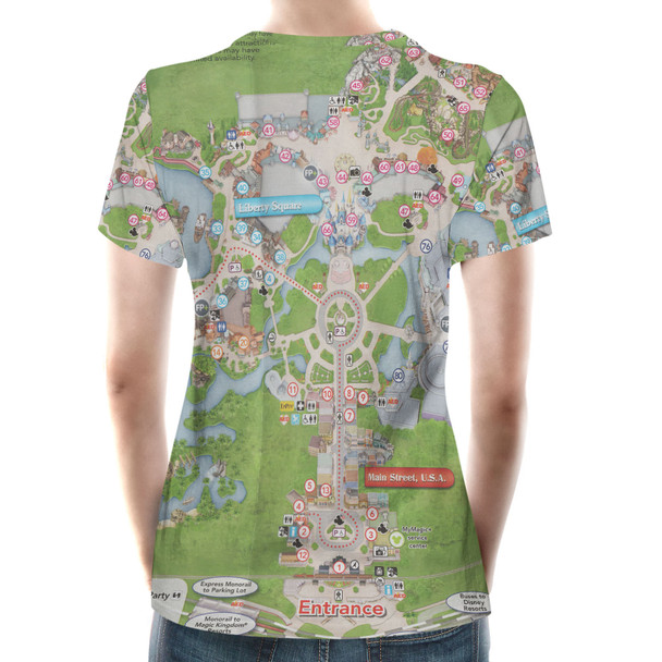 Women's Cotton Blend T-Shirt - Magic Kingdom Map