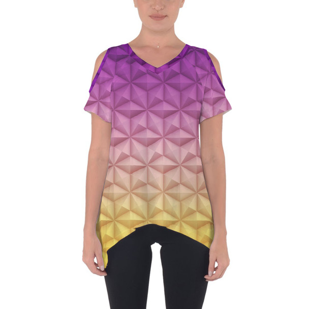 Cold Shoulder Tunic Top - Epcot Spaceship Earth