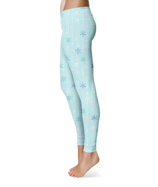 Sport Leggings - Frozen Ice Queen Snow Flakes