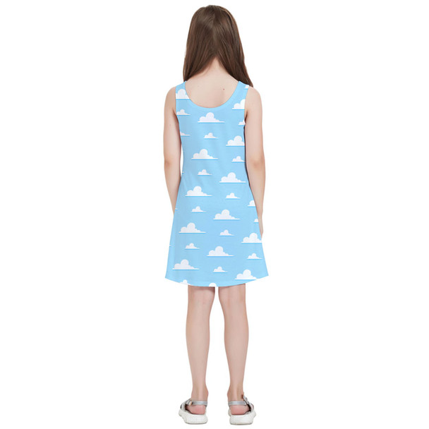 Girls Sleeveless Dress - Pixar Clouds