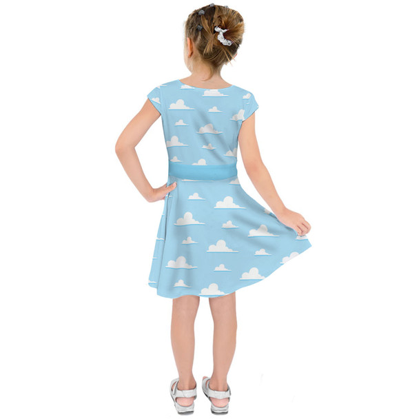 Girls Short Sleeve Skater Dress - Pixar Clouds