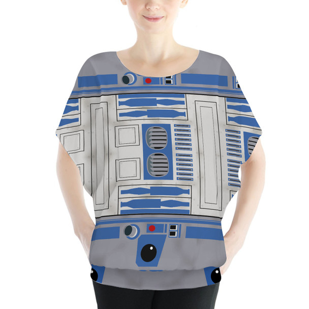 Batwing Chiffon Top - Little Blue Droid