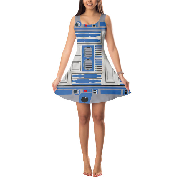 Sleeveless Flared Dress - Little Blue Droid