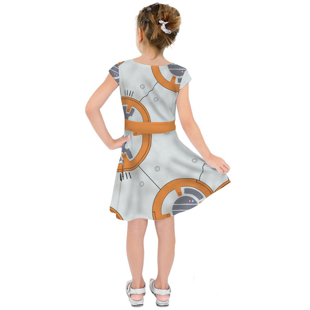 Girls Short Sleeve Skater Dress - Little Round Droid