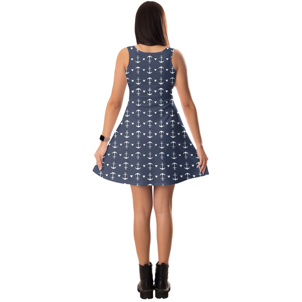 Sleeveless Flared Dress - Anchors Mouse Ears