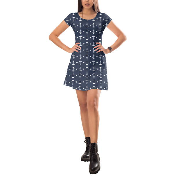 Short Sleeve Dress - Anchors Mouse Ears