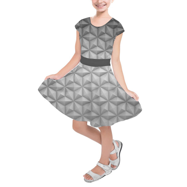 Girls Short Sleeve Skater Dress - EPCOT Icon