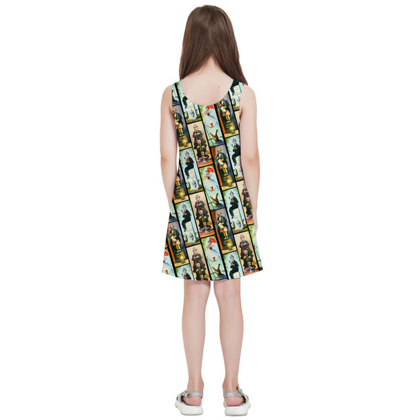 Girls Sleeveless Dress - Haunted Mansion Stretch Paintings