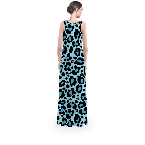 Flared Maxi Dress - Ken's Bright Blue Leopard Print