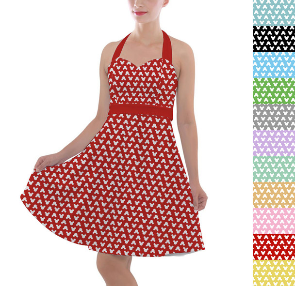 Halter Vintage Style Dress - Mouse Ears Polka Dots