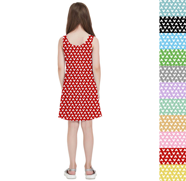 Girls Sleeveless Dress - Mouse Ears Polka Dots