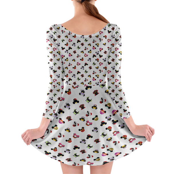 Longsleeve Skater Dress - Villains Mouse Ears