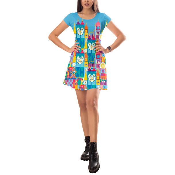 Short Sleeve Dress - Its A Small World Disney Parks Inspired