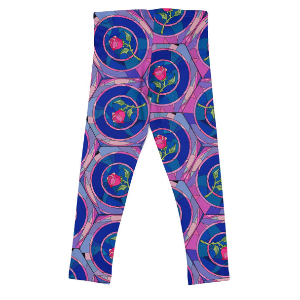 Girls' Leggings - Stained Glass Rose Belle Princess Inspired