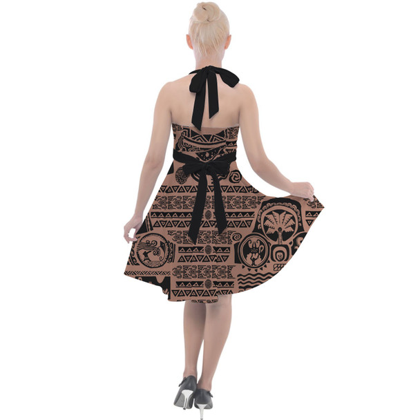 Halter Vintage Style Dress - Maui Tattoos Moana Inspired