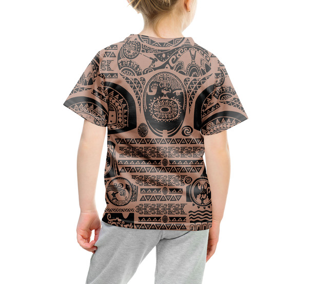 Youth Cotton Blend T-Shirt - Maui Tattoos Moana Inspired