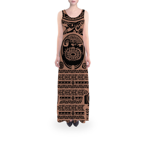 Flared Maxi Dress - Maui Tattoos Moana Inspired