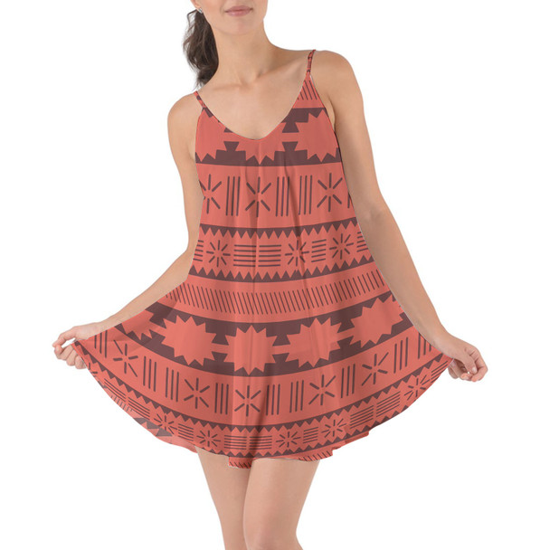 Beach Cover Up Dress - Moana Tribal Print