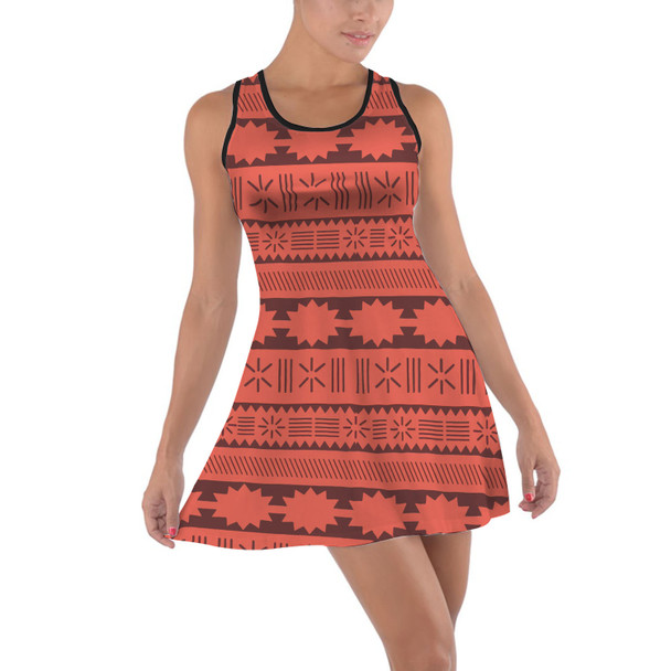 Cotton Racerback Dress - Moana Tribal Print