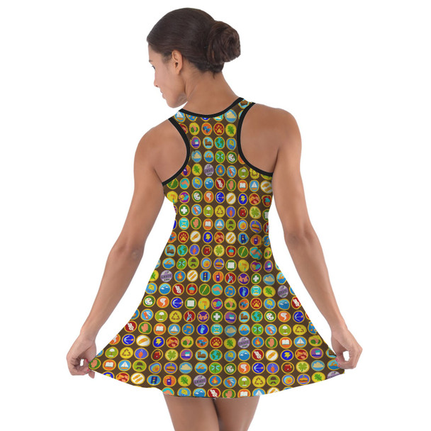 Cotton Racerback Dress - Wilderness Explorer Badges Up Inspired