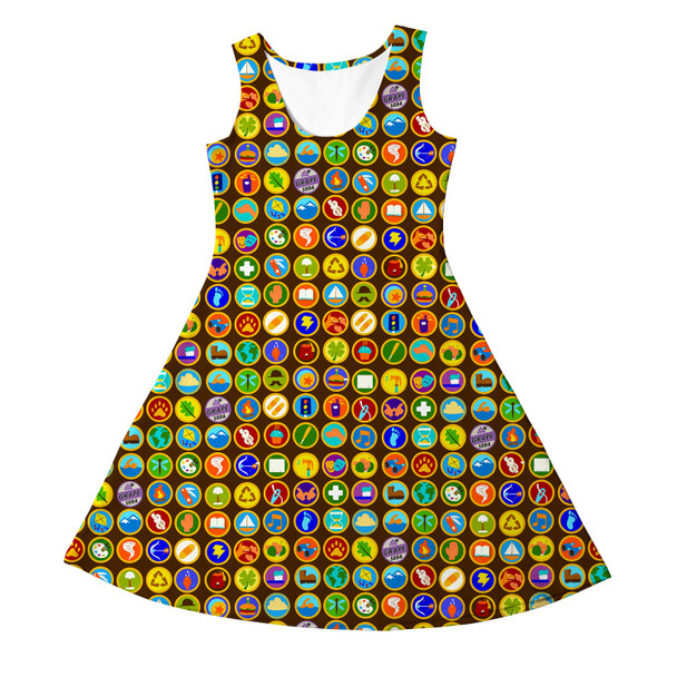 Girls Sleeveless Dress - Wilderness Explorer Badges Up Inspired