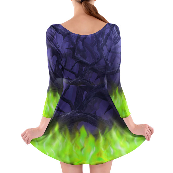 Longsleeve Skater Dress - Forest of Thorns Maleficent Villains Inspired