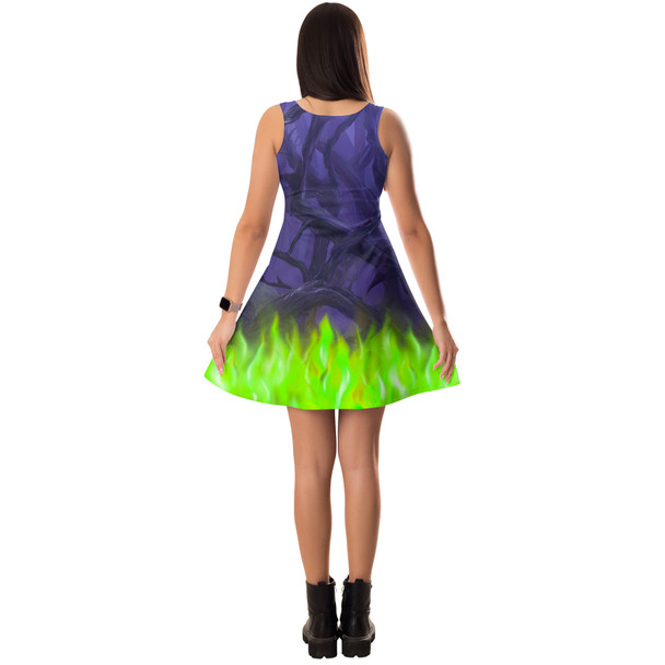 Sleeveless Flared Dress - Forest of Thorns Maleficent Villains Inspired