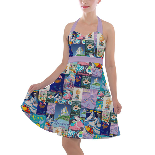 Halter Vintage Style Dress - Fantasyland Vintage Attraction Posters