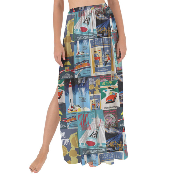 Maxi Sarong Skirt - Tomorrowland Vintage Attraction Posters