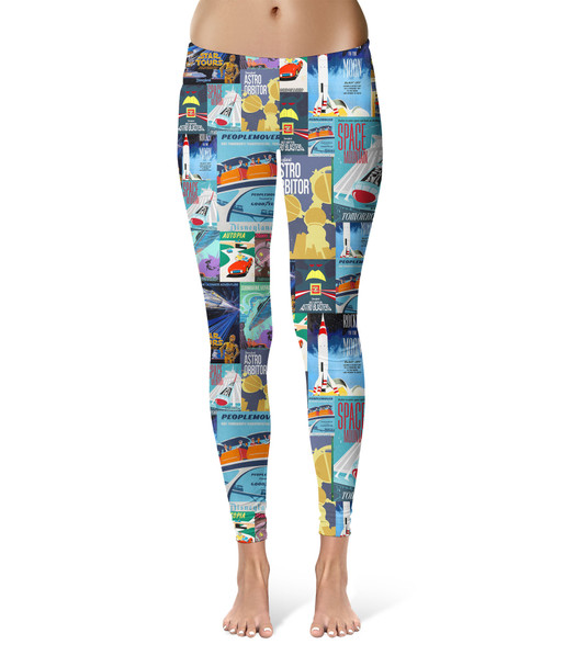 Sport Leggings - Tomorrowland Vintage Attraction Posters