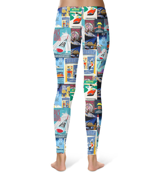 Sport Leggings - Tomorrowland Vintage Attraction Posters