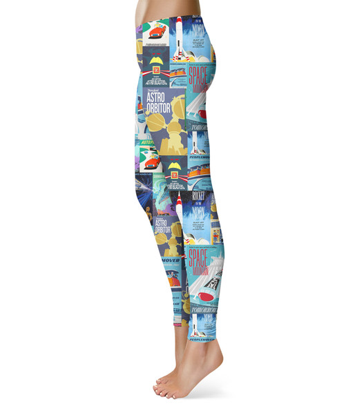 Sport Leggings - Tomorrowland Vintage Attraction Posters