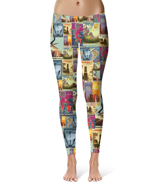 Sport Leggings - Pixar Up Travel Posters