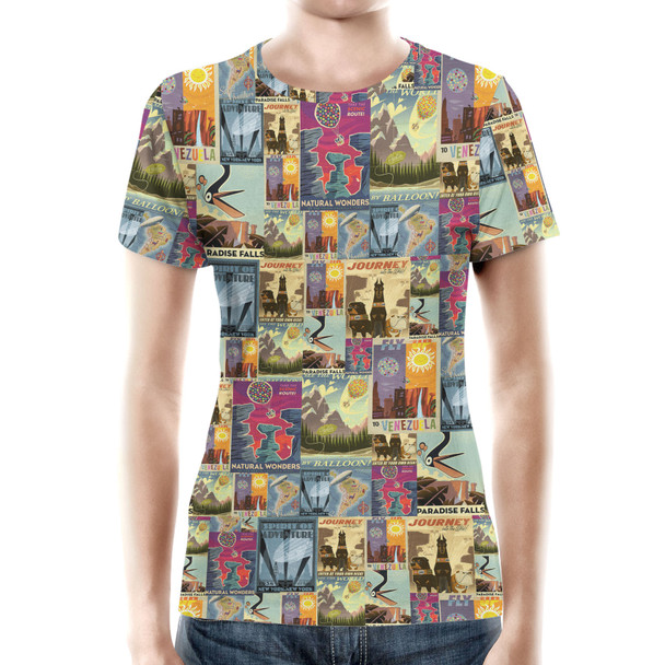 Women's Cotton Blend T-Shirt - Pixar Up Travel Posters