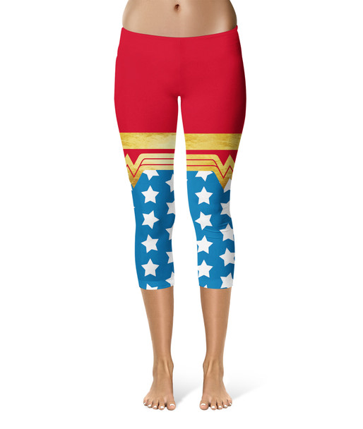 Sport Capri Leggings - Wonder Woman Super Hero Inspired