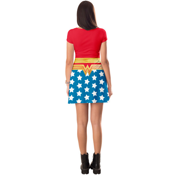Short Sleeve Dress - Wonder Woman Super Hero Inspired